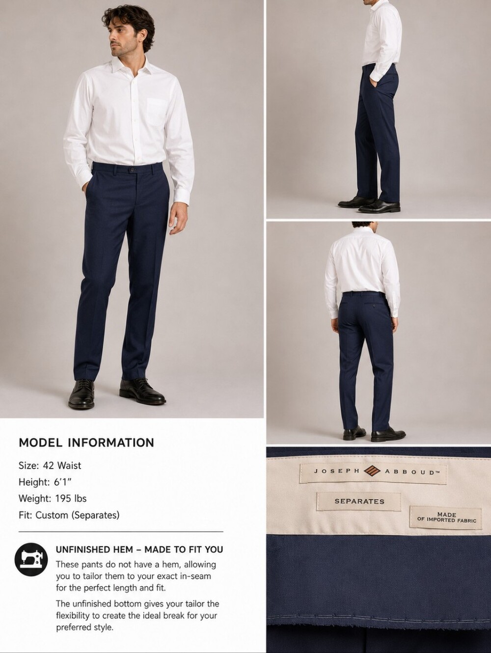 🌽 Joseph Abboud Blue Custom Pants – Size 42 Waist